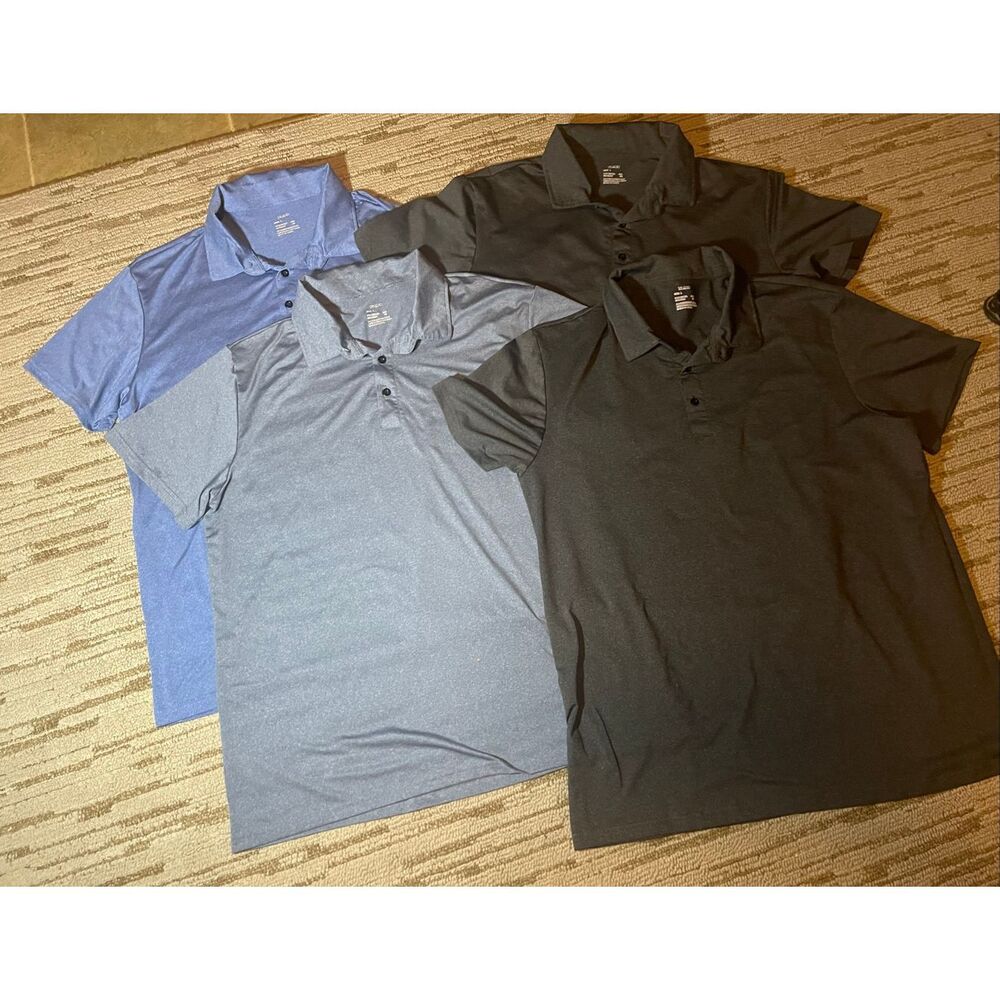 TELALEO Quick Dry Polo Shirt Sz L Lot of 4 Stretch Tennis Golf Outdoor Lightweig